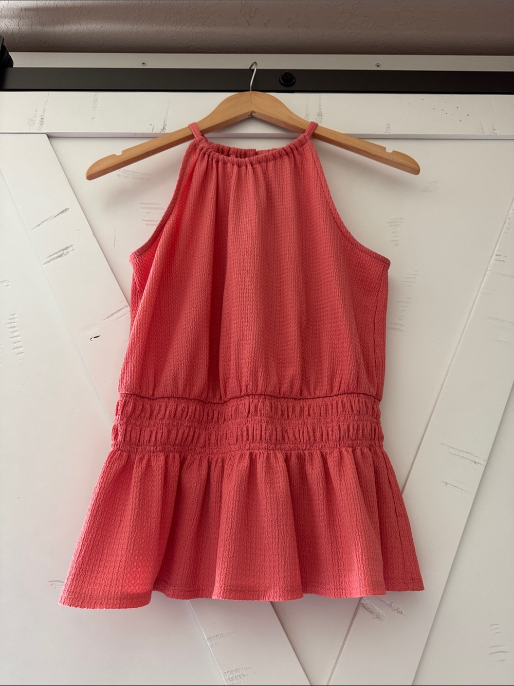 Nine West Coral Halter Peplum Top